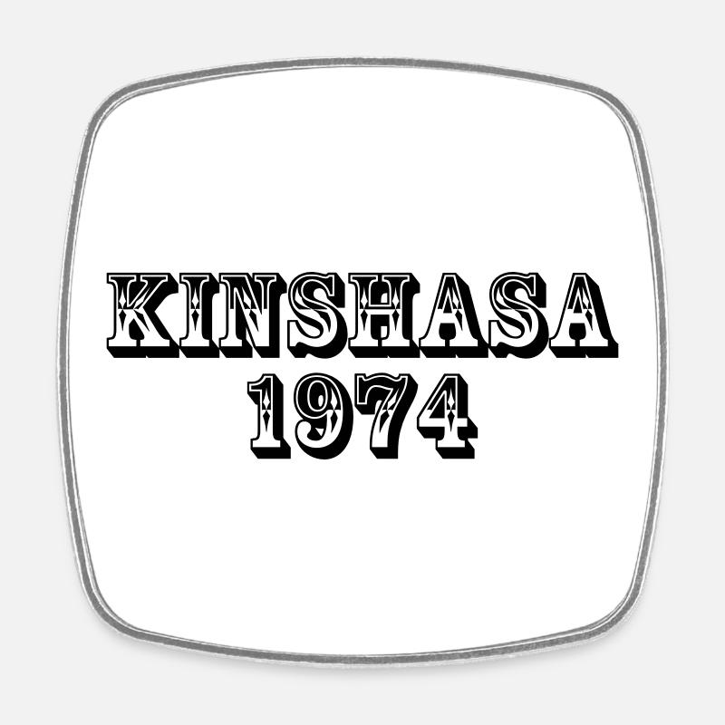 Kinshasa 1974 - Viereckiger Kühlschrankmagnet - Weiß