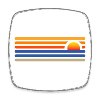 Sunset on the beach - Square fridge magnet - white - Front
