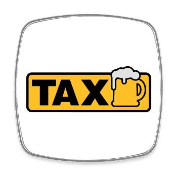 Taxi | Beer | Bier | Alcohol | Alkohol | Fahrer | - Square fridge magnet - white - Front
