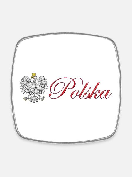 Polska - Pologne - Magnet carré - blanc