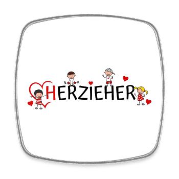 Erzieher Herzieher - Viereckiger Kühlschrankmagnet - Weiß - Vorne