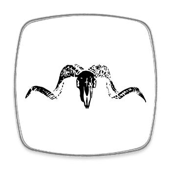 goat black skull - Square fridge magnet - white - Front