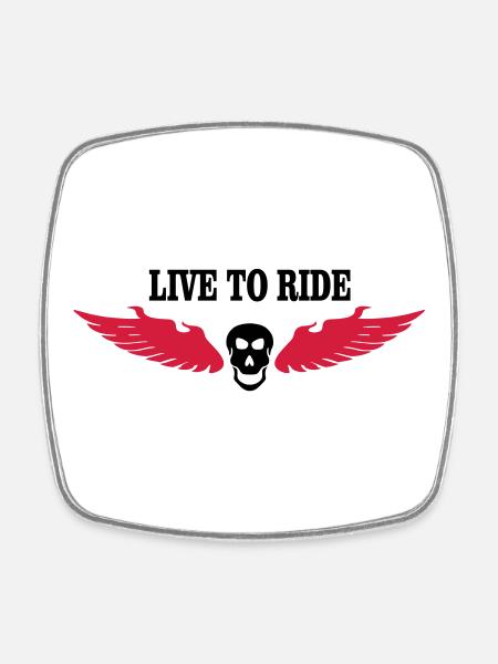 biker - Magnet carré - blanc