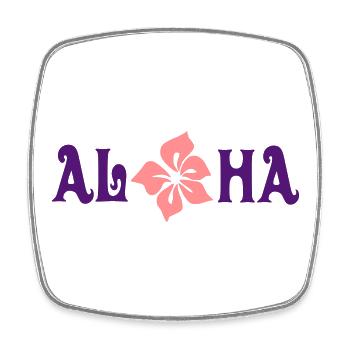 aloha - Viereckiger Kühlschrankmagnet - Weiß - Vorne