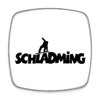 Schladming Snowboard Snowboarder - Viereckiger Kühlschrankmagnet - Weiß - Vorne