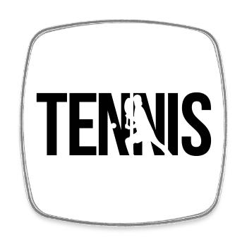 Tennis - Viereckiger Kühlschrankmagnet - Weiß - Vorne