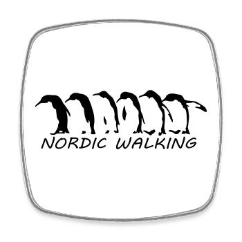 nordic walking pinguins - Viereckiger Kühlschrankmagnet - Weiß - Vorne