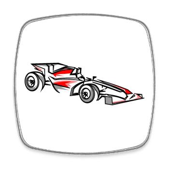 Racing Car Illustration Motorsport Design - Square fridge magnet - white - Front