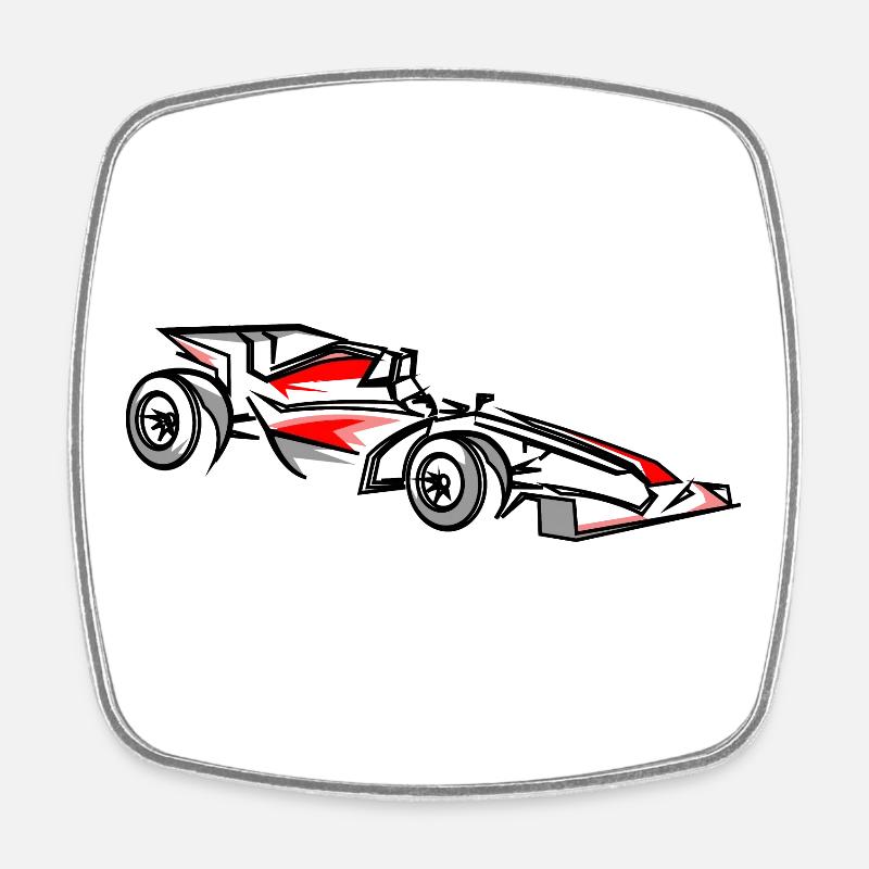 Illustration de voitures de course Conception du sport automobile - Magnet carré - blanc
