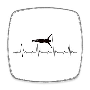 Calisthenics Human Flag Heartbeat Fréquence Puls - Magnet carré - blanc - Devant