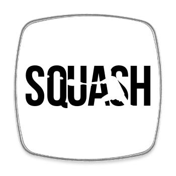 squash tennis - Viereckiger Kühlschrankmagnet - Weiß - Vorne