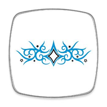 Tribal Tattoo ornament with stars. - Square fridge magnet - white - Front