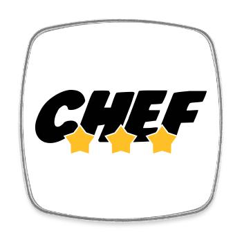 Chef - Cuisine - Patron - Boss - Cooking - Food - Viereckiger Kühlschrankmagnet - Weiß - Vorne