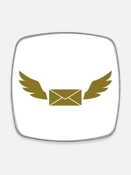 Postman / Briefträger / Postier - Viereckiger Kühlschrankmagnet - Weiß