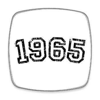 Year 1965 Birthday Design Vintage White - Square fridge magnet - white - Front