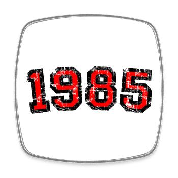 Jahr 1985 Geburtstag Jahrgang Design (Rot) - Viereckiger Kühlschrankmagnet - Weiß - Vorne