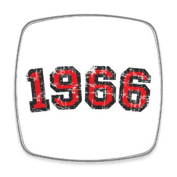 Year 1966 Birthday Design Vintage Red (EU) - Square fridge magnet - white - Front