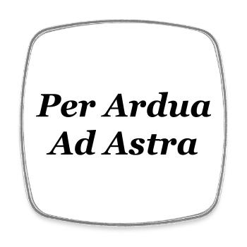 Cool Quote in Latin - Per Ardua Ad Astra - Square fridge magnet - white - Front