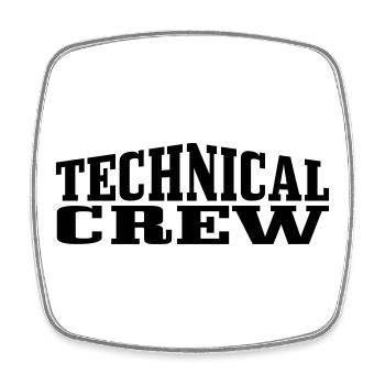 Technical Crew 1 - Viereckiger Kühlschrankmagnet - Weiß - Vorne