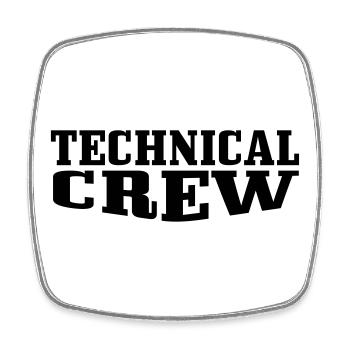 Technical Crew 2 - Viereckiger Kühlschrankmagnet - Weiß - Vorne