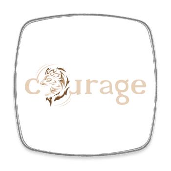 Mut Courage Löwe Motivation Kraft Stärke Logo - Viereckiger Kühlschrankmagnet - Weiß - Vorne
