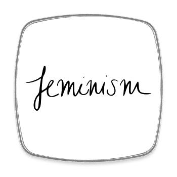 féminisme - Magnet carré - blanc - Devant