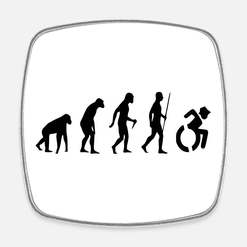 Rollstuhl-Evolution für Rollen. Humor im Rollstuhl # - Viereckiger Kühlschrankmagnet - Weiß