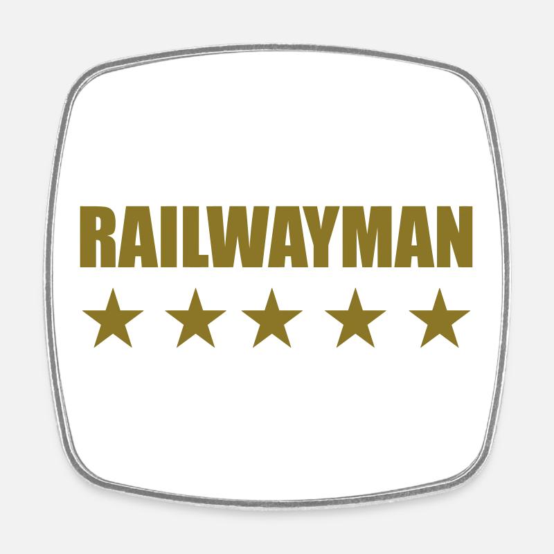 Eisenbahner / Eisenbahnen / Eisenbahn / Bahn - Viereckiger Kühlschrankmagnet - Weiß