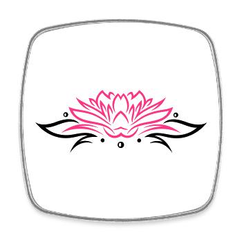 Lotus, Lotusblüte mit Blättern - Viereckiger Kühlschrankmagnet - Weiß - Vorne