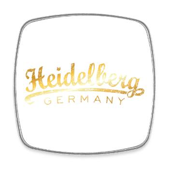 Heidelberg Germany Classic (Vintage/Goldgelb) - Viereckiger Kühlschrankmagnet - Weiß - Vorne