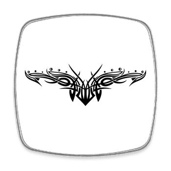 Filigranes Tribal mit Kugeln, Tattoo - Viereckiger Kühlschrankmagnet - Weiß - Vorne