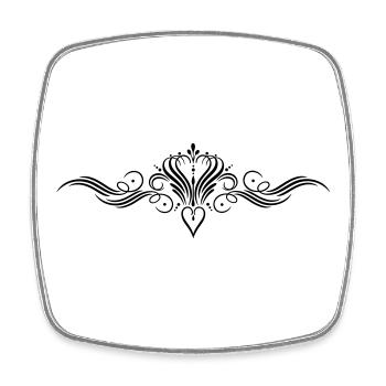 Filigree calligraphy heart with crown - Square fridge magnet - white - Front