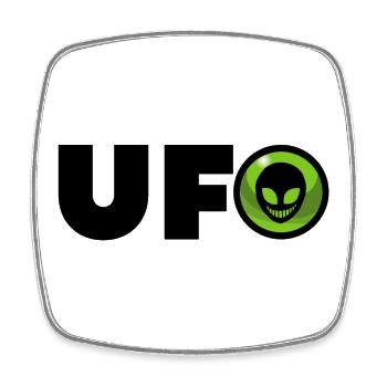 Alien alien logo - Square fridge magnet - white - Front