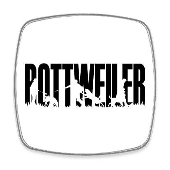 IPO Rottweiler - Viereckiger Kühlschrankmagnet - Weiß - Vorne