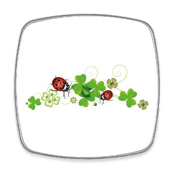 Four leaf clover design. New years eve party. - Square fridge magnet - white - Front