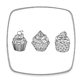 Muffins Törtchen Desing  - Viereckiger Kühlschrankmagnet - Weiß - Vorne
