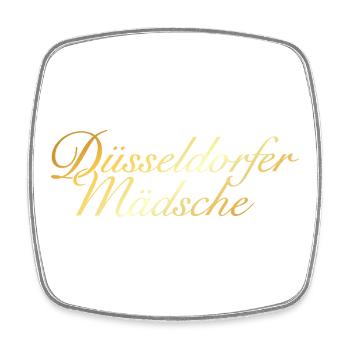 Düsseldorfer Mädsche - Mädchen aus Düsseldorf - Viereckiger Kühlschrankmagnet - Weiß - Vorne