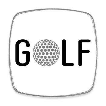 Golf - Viereckiger Kühlschrankmagnet - Weiß - Vorne
