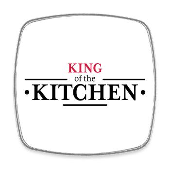 King of the Kitchen - Square fridge magnet - white - Front