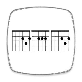 Gitarre für Gitarristenakkord 001 - Viereckiger Kühlschrankmagnet - Weiß - Vorne