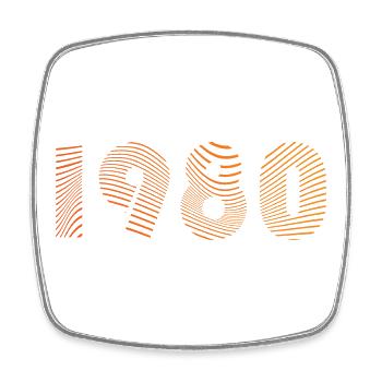 Motifs d’empreintes digitales des années 1980 - Magnet carré - blanc - Devant