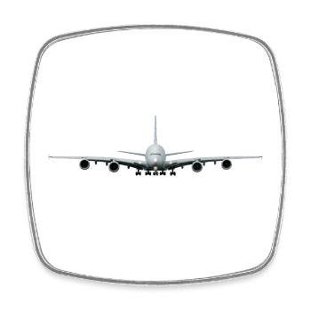A-380 - Viereckiger Kühlschrankmagnet - Weiß - Vorne
