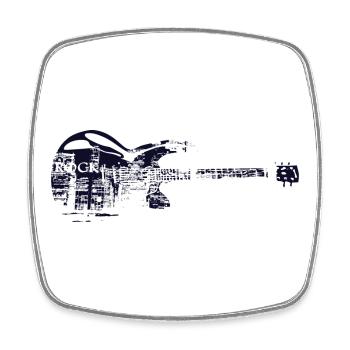 Rock T-shirt - Viereckiger Kühlschrankmagnet - Weiß - Vorne