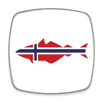 Pollack Norway pour les pêcheurs qui pêchent dans le fjord - Magnet carré - blanc - Devant