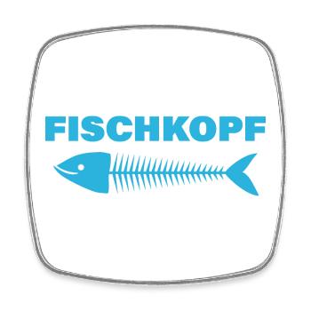 FISCHKOPF - Viereckiger Kühlschrankmagnet - Weiß - Vorne