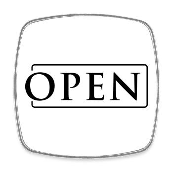 OPEN in Rahmen - Viereckiger Kühlschrankmagnet - Weiß - Vorne