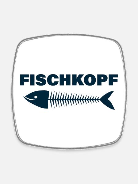 FISCHKOPF - Viereckiger Kühlschrankmagnet - Weiß