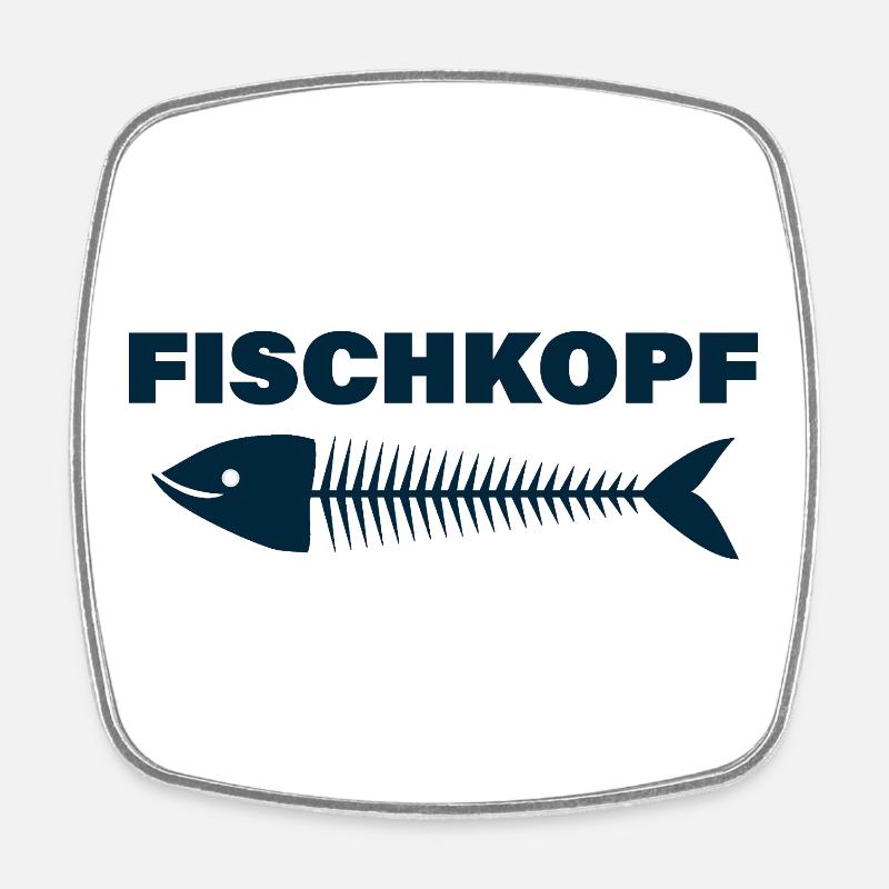 FISCHKOPF - Viereckiger Kühlschrankmagnet - Weiß