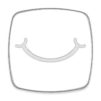 Smile [cropped white] - Square fridge magnet - white - Front