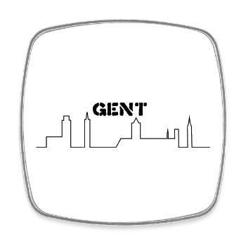 horizon minimaliste de Gand - Magnet carré - blanc - Devant